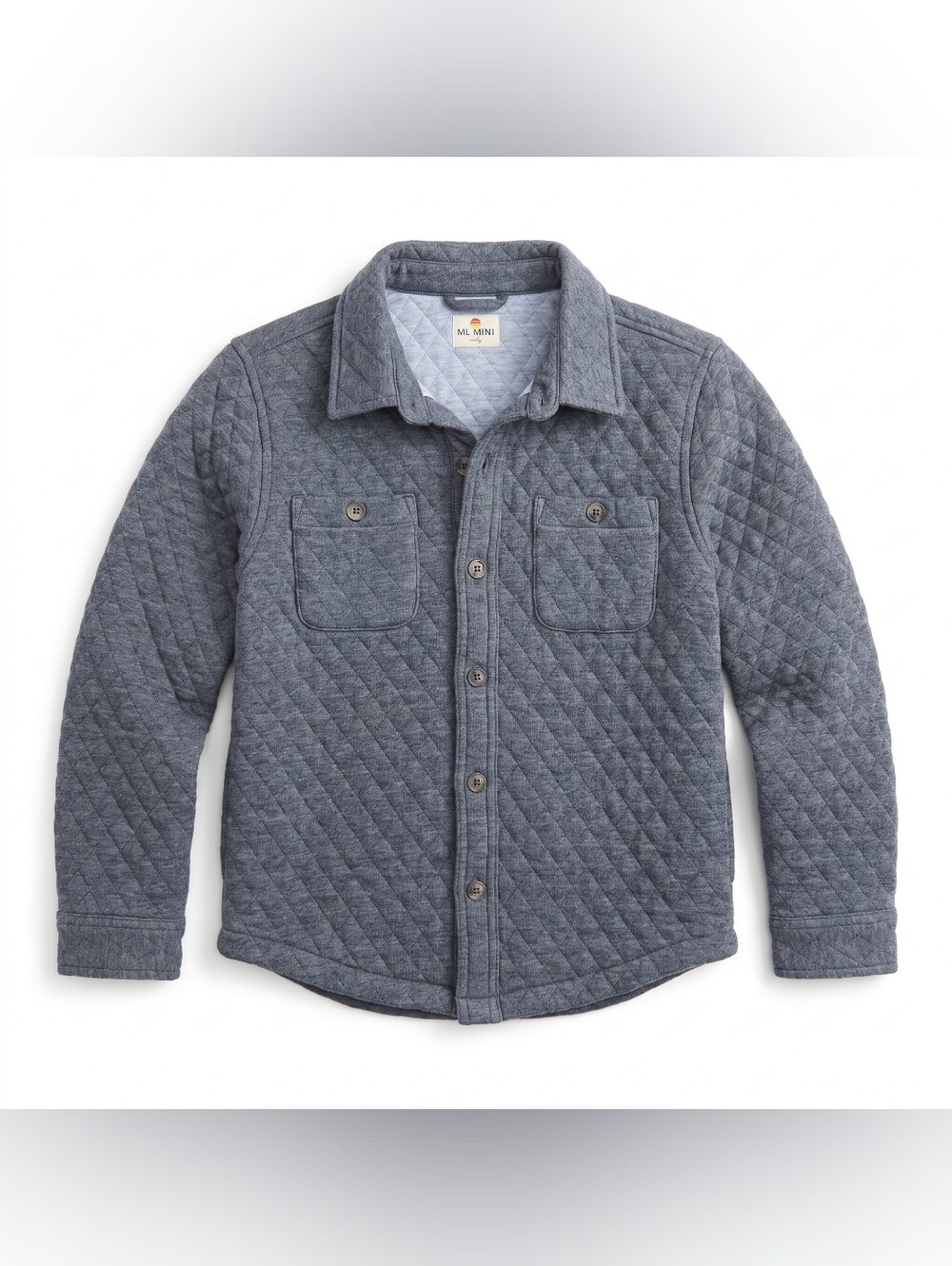 Marine Layer MINI Quilted Button-Up Shirt Jacket - Heather Gray